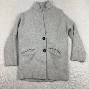 Madewell 100% Merino Wool Cardigan Sweater Womens XS‎ Button Front Heather Gray